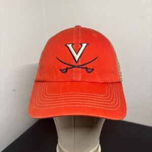 University of Virginia Trucker Hat Cap Orange UVA '47 Brand Adult Snapback OSFM